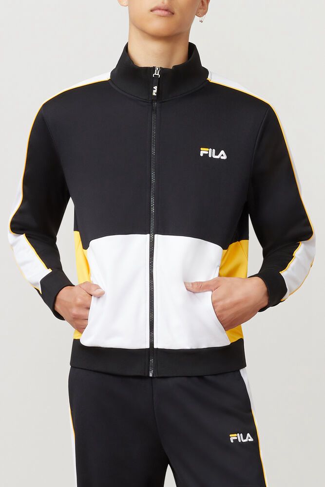 Fila Michele Jacket Black/White - Mens - 59274GXSH